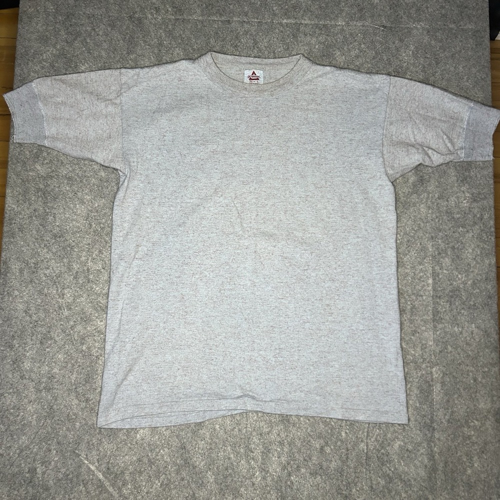 Vtg 50's 60's Penman's Men's Large (M) Light Blue Red Specks Wool Short T Shirt